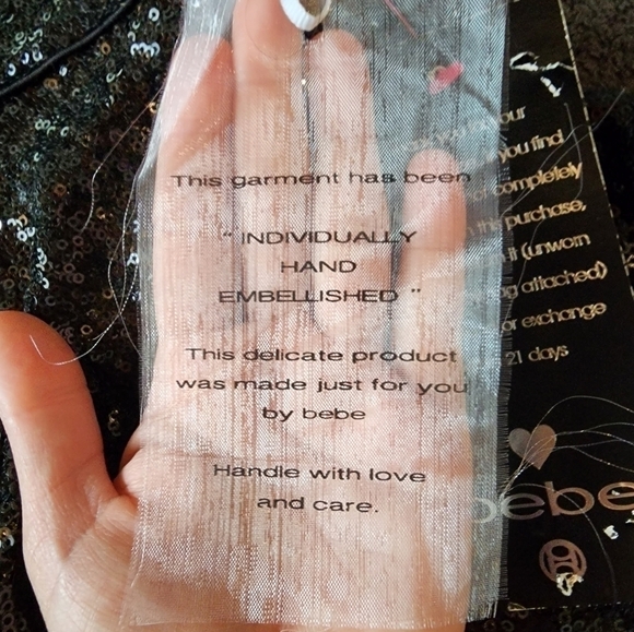 bebe Wonderland Peplum Sequin Dress (individually hand embelished) USA Made sz S - Picture 5 of 7